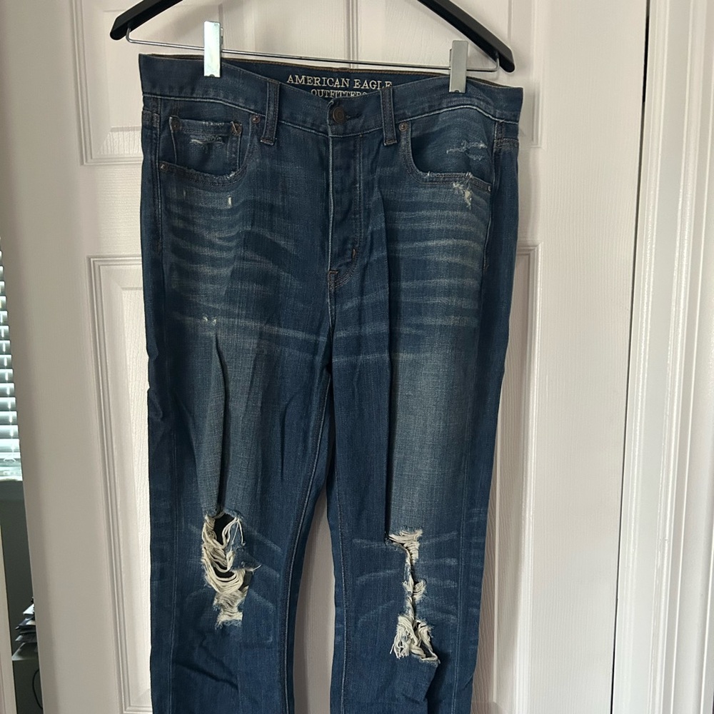 Women's AE Distressed Blue Jeans